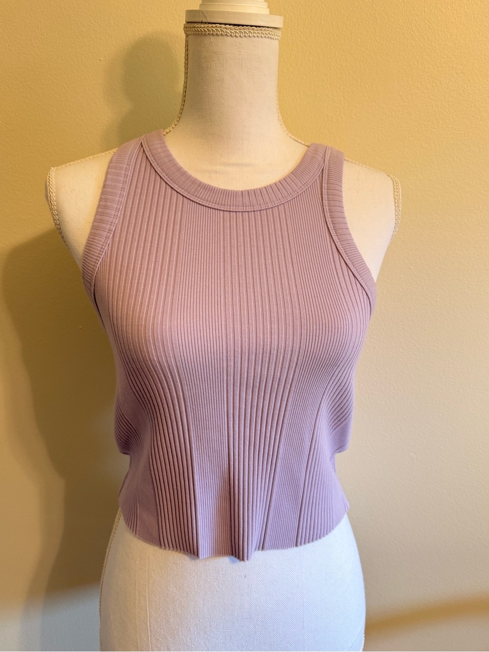 aerie Ribbed Cropped Tank Top - Lavender